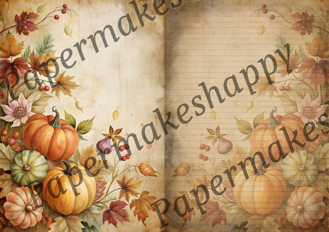 "Autumn & Pumpkins" // Papermakeshappy // 12 Blatt Designpapier // doppelseitig bedruckt