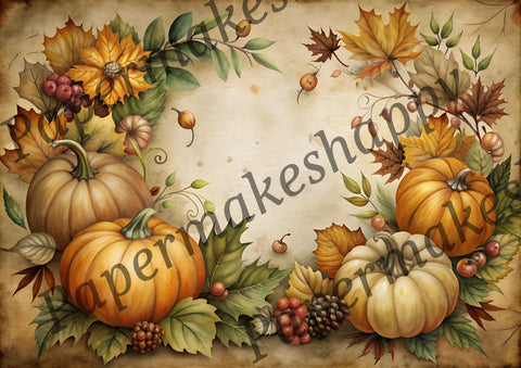 "Autumn &amp; Pumpkins" // Papermakeshappy // 12 sheets of design paper // printed on both sides