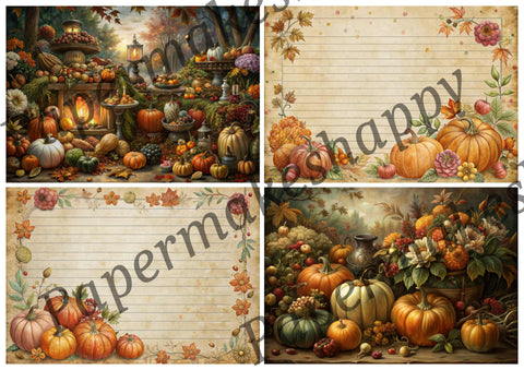 "Autumn & Pumpkins" // Papermakeshappy // Ephemera-Set // 200 g/m²