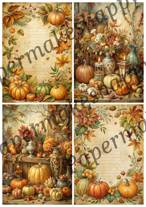 "Autumn &amp; Pumpkins" // Papermakeshappy // Ephemera set // 200 g/m²