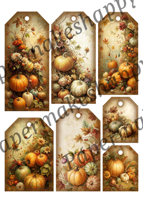 "Autumn &amp; Pumpkins" // Papermakeshappy // Ephemera set // 200 g/m²