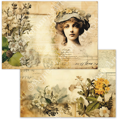 "Buttercup Ladies" // AgnesJohanna Art // 7 sheets of design paper // printed on both sides 