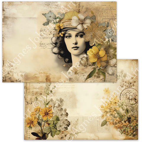 "Buttercup Ladies" // AgnesJohanna Art // 7 sheets of design paper // printed on both sides 