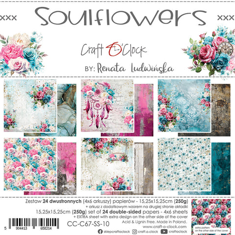 KOMPLETTSET "Soulflowers" 20 % günstiger // Craft O'Clock // 4 Papiersets