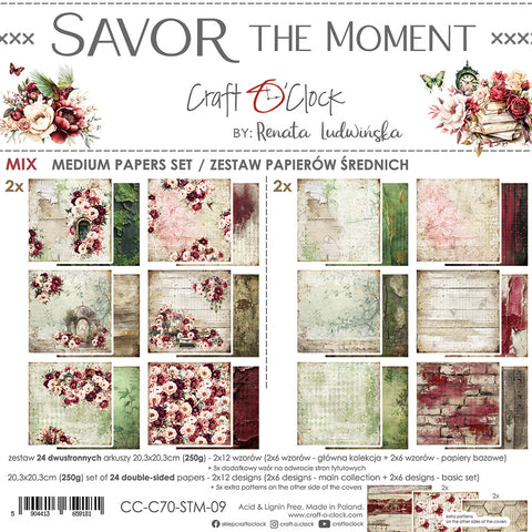 "Savor the Moment" // Craft O'Clock // 8" x 8" // Mix Paper Set