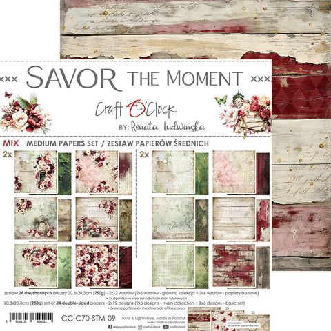 "Savor the Moment" // Craft O'Clock // 8" x 8" // Mix Paper Set