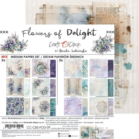"Flowers of Delight" // Craft O'Clock // 20,3 cm x 20,3 cm // Mix Paper Set