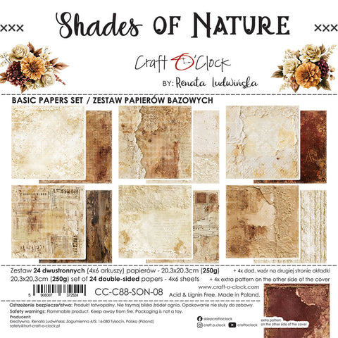 "Shades of Nature" // Craft O'Clock // 20,3 cm x 20,3 cm // Mix Paper Set