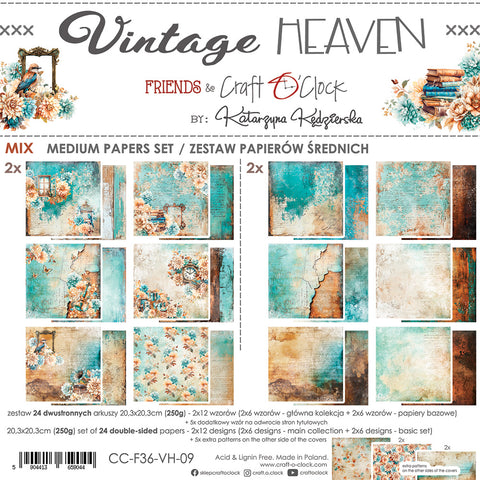 "Vintage Heaven" // Craft O'Clock // 8" x 8" // Mix Paper Set