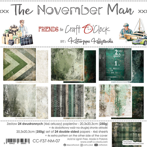 "The November Man" // Craft O'Clock // 8" x 8" // Mix Paper Set