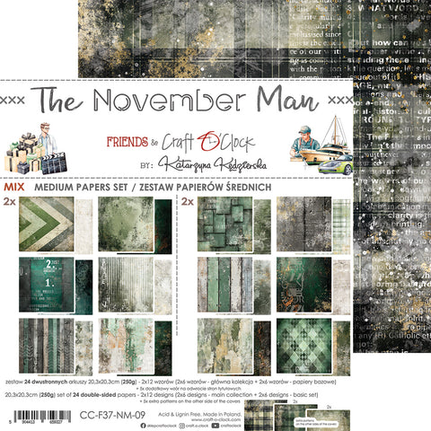 "The November Man" // Craft O'Clock // 8" x 8" // Mix Paper Set