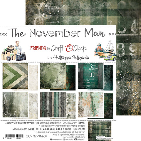 "The November Man" // Craft O'Clock // 8" x 8" // Mix Paper Set