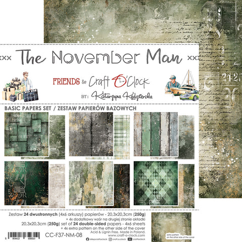 "The November Man" // Craft O'Clock // 8" x 8" // Mix Paper Set