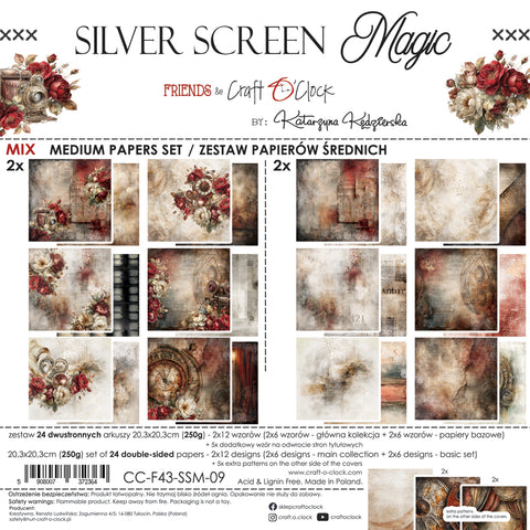 "Silver Screen Magic" // Craft O'Clock // 20,3 cm x 20,3 cm // Mix Paper Set