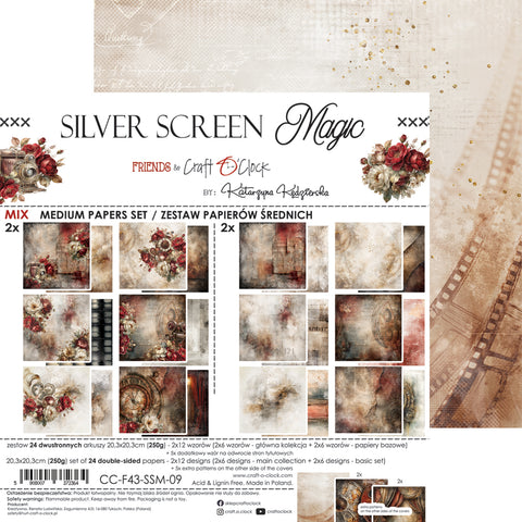 "Silver Screen Magic" // Craft O'Clock // 20,3 cm x 20,3 cm // Mix Paper Set