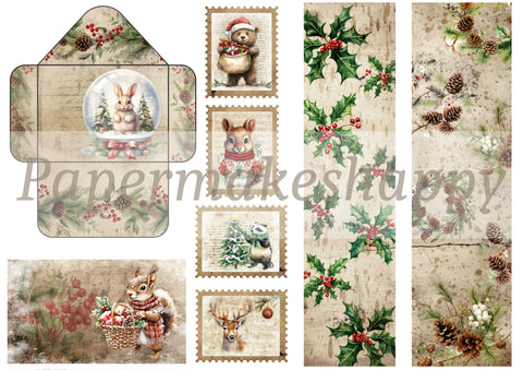 "Christmas Cuties" // Papermakeshappy // Ephemera-Set // 200 g/m²