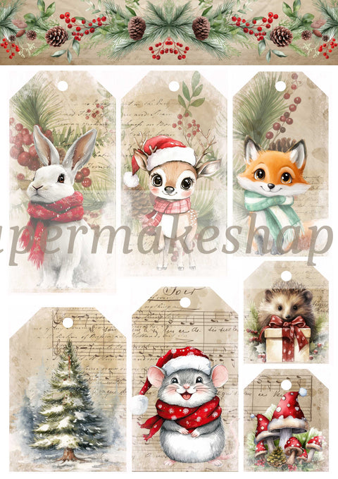 "Christmas Cuties" // Papermakeshappy // Ephemera-Set // 200 g/m²