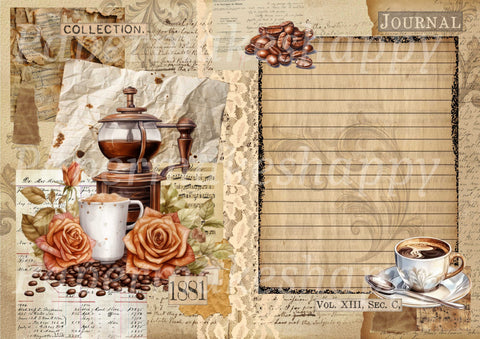 "Coffee & Collage" // Papermakeshappy // 10 Blatt Designpapier // einseitig bedruckt