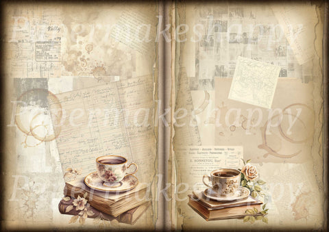 "Coffee & Collage" // Papermakeshappy // 10 Blatt Designpapier // einseitig bedruckt