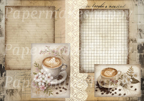 "Coffee & Collage" // Papermakeshappy // 10 Blatt Designpapier // einseitig bedruckt