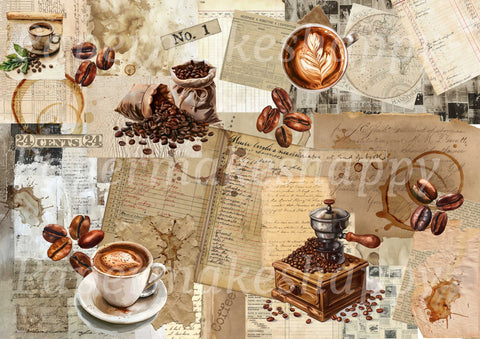 "Coffee & Collage" // Papermakeshappy // 10 Blatt Designpapier // einseitig bedruckt