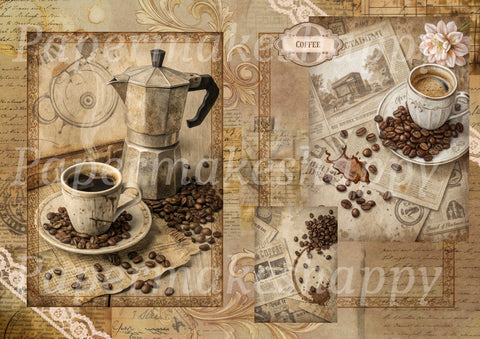 "Coffee & Collage" // Papermakeshappy // 10 Blatt Designpapier // einseitig bedruckt