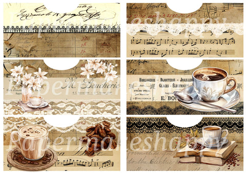 "Coffee & Collage" // Papermakeshappy // Ephemera-Set // 200 g/m²