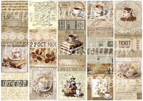 "Coffee & Collage" // Papermakeshappy // Ephemera-Set // 200 g/m²