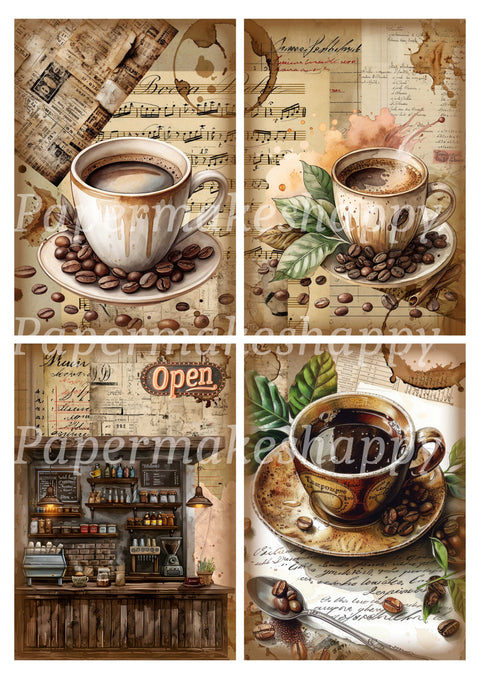 "Coffee & Collage" // Papermakeshappy // Ephemera-Set // 200 g/m²