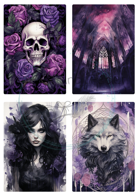 Card set for the paper set "My Immortal" // 24 pieces // 2 different sizes // 200g/m²