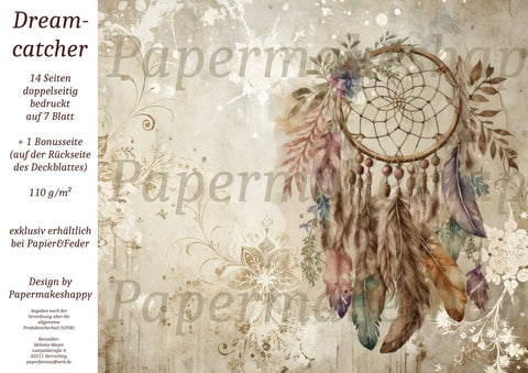 "Dreamcatcher" // Papermakeshappy // 7 sheets of design paper // printed on both sides