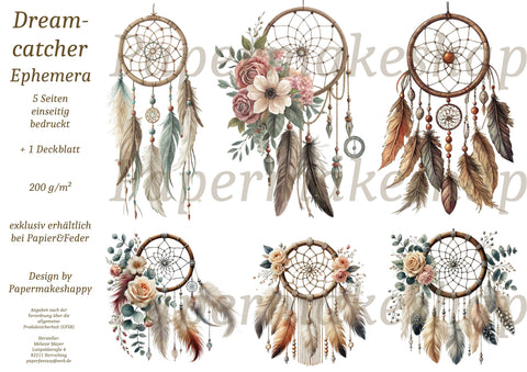 "Dreamcatcher" // Papermakeshappy // Ephemera set // 200 g/m²