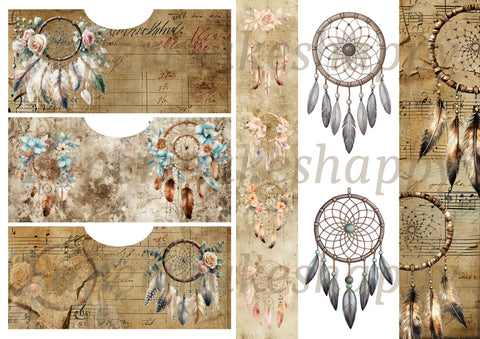 "Dreamcatcher" // Papermakeshappy // Ephemera set // 200 g/m²