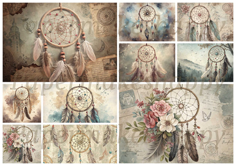 "Dreamcatcher" // Papermakeshappy // Ephemera set // 200 g/m²