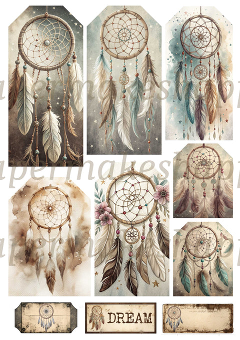 "Dreamcatcher" // Papermakeshappy // Ephemera set // 200 g/m²