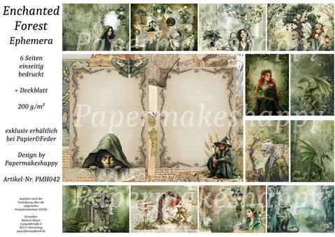 "Enchanted Forest" // Papermakeshappy // Ephemera-Set // 200 g/m²