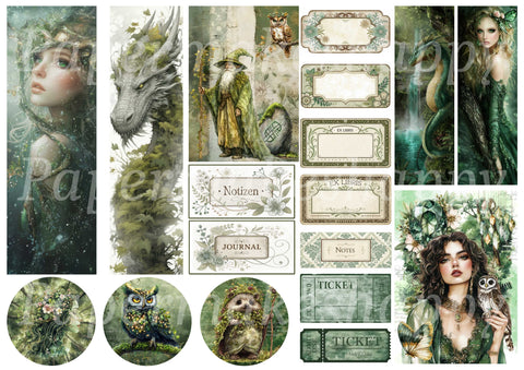 "Dreamcatcher" // Papermakeshappy // Ephemera set // 200 g/m²