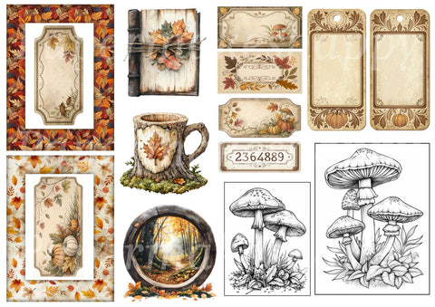 "Fall Vibes" // Papermakeshappy // Ephemera-Set // 200 g/m²