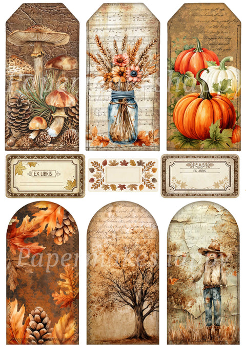 "Fall Vibes" // Papermakeshappy // Ephemera-Set // 200 g/m²