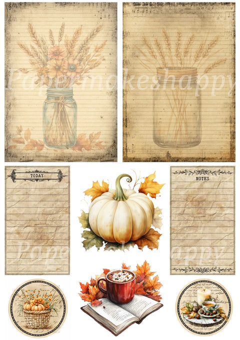 "Fall Vibes" // Papermakeshappy // Ephemera-Set // 200 g/m²