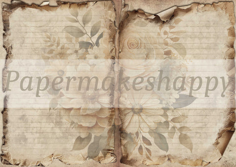 "Grungy Flowers" // Papermakeshappy // 7 Blatt Designpapier // doppelseitig bedruckt