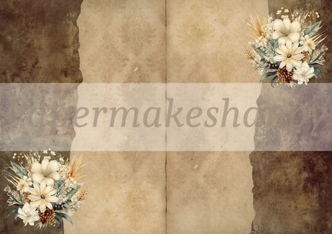 "Grungy Flowers" // Papermakeshappy // 7 Blatt Designpapier // doppelseitig bedruckt