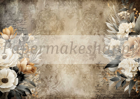 "Grungy Flowers" // Papermakeshappy // 7 Blatt Designpapier // doppelseitig bedruckt