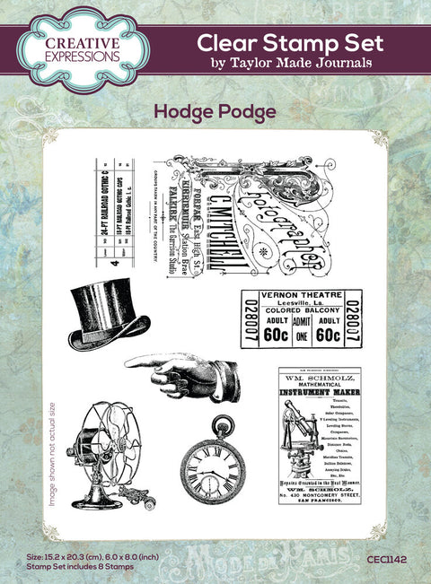 Creative Expressions Stamp A 5 // Taylor Made Journals // "Hodge Podge"