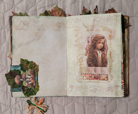 DIN A5 Journal "Herbstdrachen" grün// handgemacht von Betty