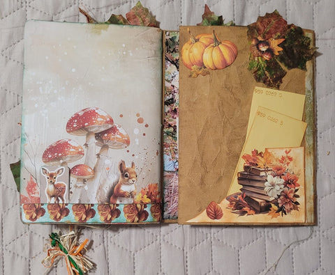 DIN A5 Journal "Herbstdrachen" grün// handgemacht von Betty