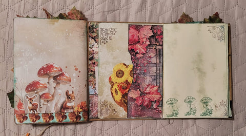 DIN A5 Journal "Herbstdrachen" grün// handgemacht von Betty