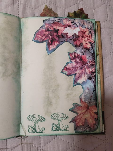 DIN A5 Journal "Herbstdrachen" grün// handgemacht von Betty