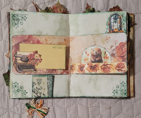 DIN A5 Journal "Herbstdrachen" grün// handgemacht von Betty