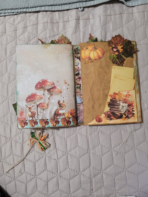 DIN A5 Journal "Herbstdrachen" grün// handgemacht von Betty